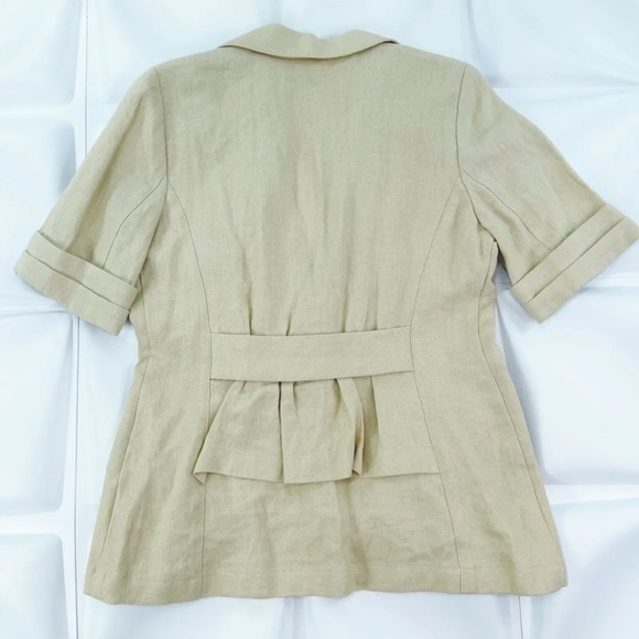 CAbi Tan 100% Linen Blazer Sz M - Picture 2 of 8